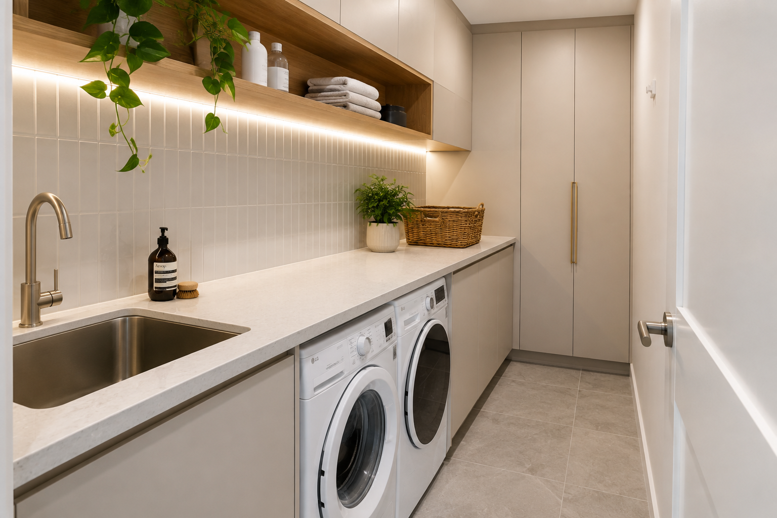 Modern Spa-Like Laundry Room